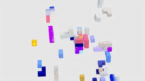 Colored 3D cube Stock Footage 147724050