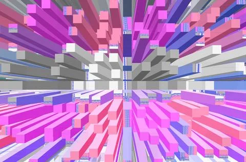 Colored 3d cube zoom pattern Stock-Illustration