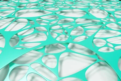 Colored 3d voronoi organic structure on white background Stock Illustration