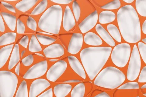 Colored 3d voronoi organic structure on white background Stock Illustration