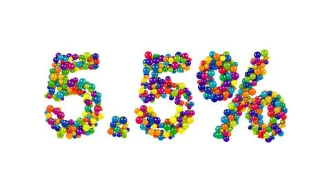 Colored 5.5 percent number on white Stock Illustration