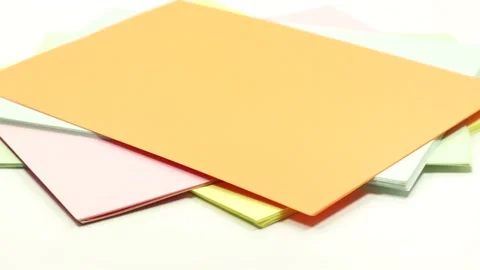 Colored A4 sheets of paper Stock Footage 141278857