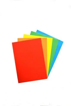 Colored a4 sheets on white background red color Stock-Fotos