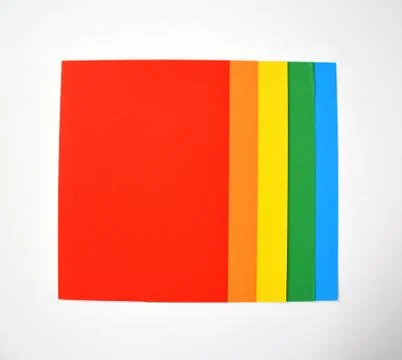 Colored a4 sheets on white background red color Fotos de archivo