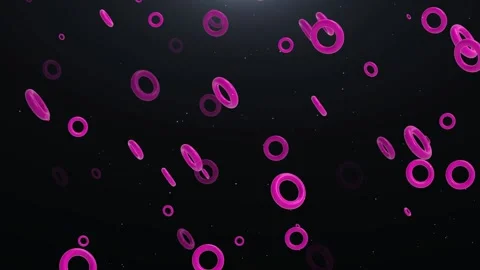 Colored abstract 3D animation with pink and violet rings. Stock Footage 134607309