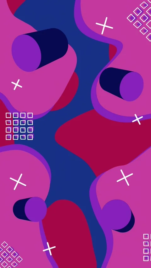Colored abstract background with 3D elements. Loop. Stock Footage 251815621