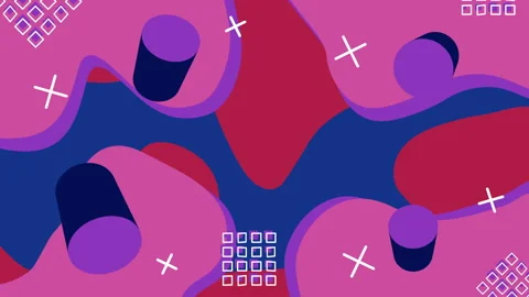 Colored abstract background with 3D elements. Loop. Stock Footage 251815668
