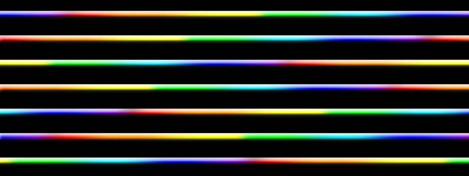 Colored abstract background - tubes in rainbow colors on dark background Ilustração Stock