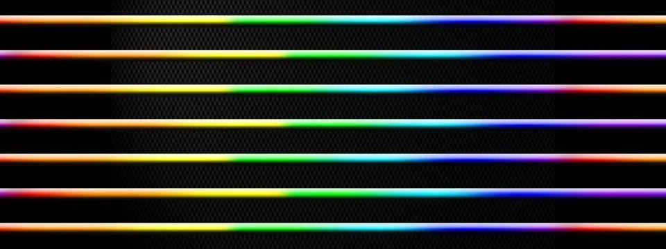 Colored abstract background - tubes in rainbow colors on dark background Illustrazione stock