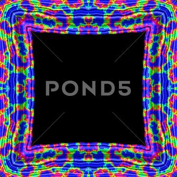 Colored abstract blue metal ornamental frame with rainbow splash Stock Illustration
