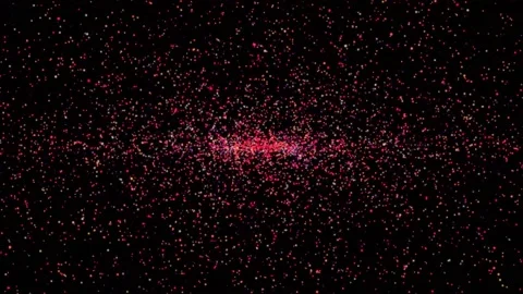 Colored abstract  explosion animation 3D ocean particles 4k. Vídeo Stock 219215816