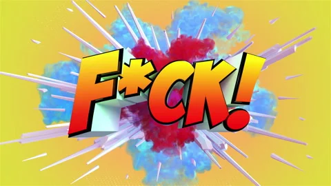 Colored abstract explosion with label F*CK! in 4K Stock Footage 142460978