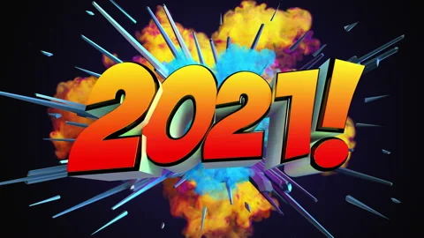 Colored abstract explosion with message 2021! in 4K Vídeos de archivo 142487445