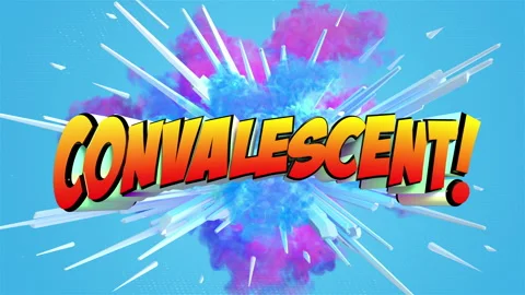 Colored abstract explosion with message Convalescent! in 4K Stock Footage 142430052