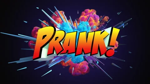 Colored abstract explosion with message Prank! in 4K Stock Footage 142488300