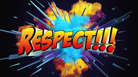 Colored abstract explosion with message Respect!!! in 4K Stock Footage 142486075