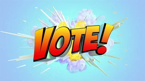 Colored abstract explosion with message Vote! in 4K Stock Footage 142488606