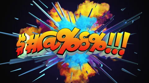 Colored abstract explosion with text $#@%&amp;@!!! in 4K Stock-Footage 142494890