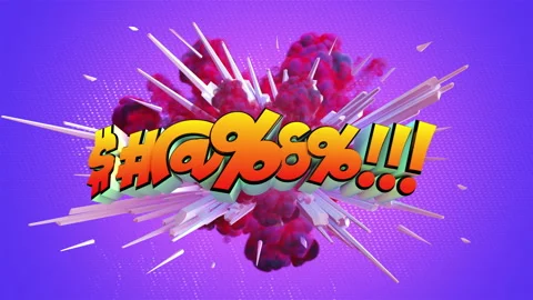 Colored abstract explosion with text $#@%&amp;@!!! in 4K Stock Footage 142495160