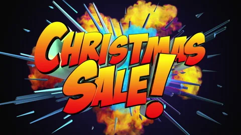 Colored abstract explosion with text Christmas Sale! in 4K Stock-Footage 142429286