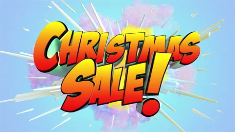 Colored abstract explosion with text Christmas Sale! in 4K Stock Footage 142487118