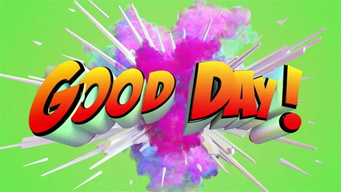 Colored abstract explosion with text Good Day! in 4K Stock-Footage 142463931
