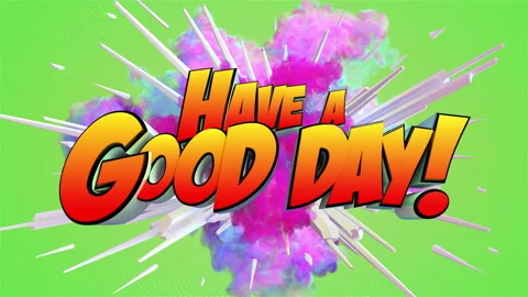 Colored abstract explosion with text Good Day! in 4K Video stock 142464706
