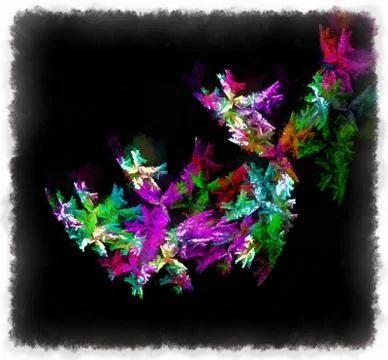 Colored abstract falling flowers Stock Illustration