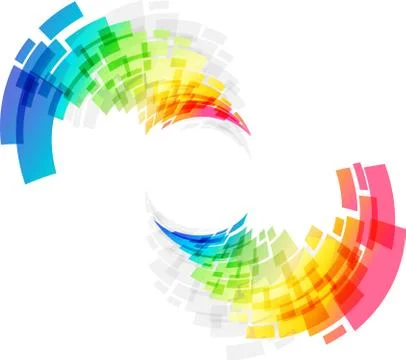 Colored abstract frame on white Stock Illustration