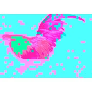 Colored abstract glitch art design background. Stock Illustration