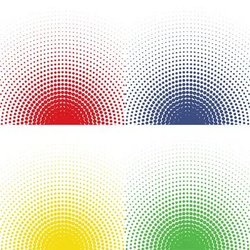 Colored abstract halftone backgrounds set Illustration
