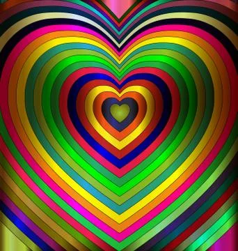 Colored abstract hearts Stock Illustration