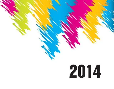 Colored abstract painted 2014 background Stock Illustration