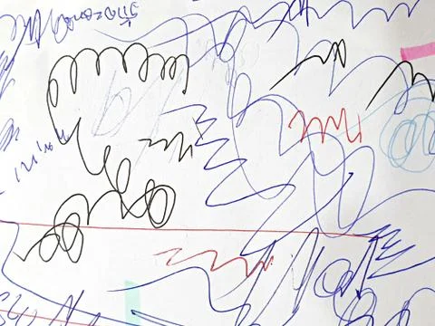 Colored abstract Scribble by Pen, lines by Ink Stock Photos