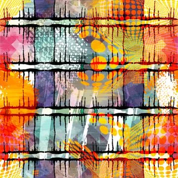 Colored abstract seamless pattern in graffiti style. Quality vector illustrat Stock Illustration