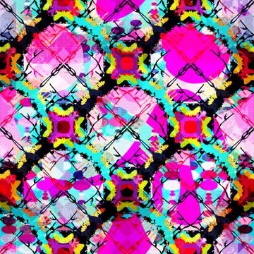 Colored abstract seamless pattern in graffiti style. Quality vector illustrat Stock Illustration