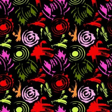 Colored abstract seamless pattern in graffiti style. Quality vector illustrat Stock Illustration