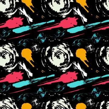 Colored abstract seamless pattern in graffiti style. Quality vector illustrat Stock Illustration