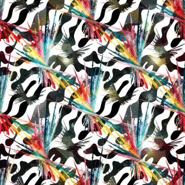 Colored abstract seamless pattern in graffiti style quality vector illustrati Stock Illustration