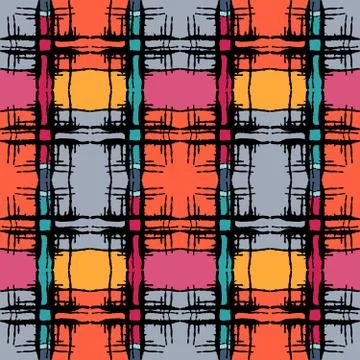 Colored abstract seamless pattern in graffiti style. Quality vector illustrat Stock Illustration