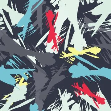 Colored abstract seamless pattern in graffiti style. Quality vector illustrat Stock Illustration