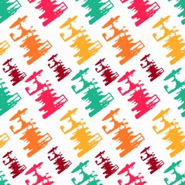 Colored abstract seamless pattern in graffiti style. Quality vector illustrat Stock Illustration