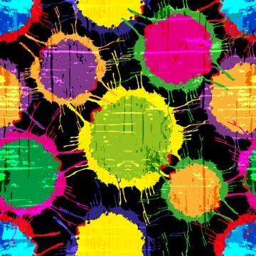 Colored abstract seamless pattern in graffiti style. Quality vector illustrat 스톡 일러스트