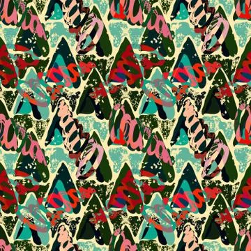 Colored abstract seamless pattern in graffiti style. Quality vector illustrat Stock Illustration