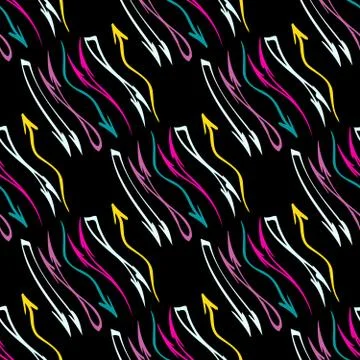 Colored abstract seamless pattern in graffiti style. Quality vector illustrat Stock Illustration