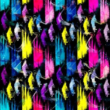 Colored abstract seamless pattern in graffiti style. Quality vector illustrat Stock Illustration