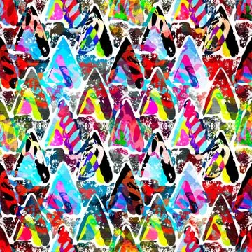 Colored abstract seamless pattern in graffiti style. Quality vector illustrat Stock-Illustration
