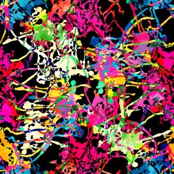 Colored abstract seamless pattern in graffiti style. Quality vector illustrat Stock Illustration