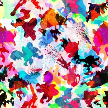 Colored abstract seamless pattern in graffiti style. Quality vector illustrat Stock Illustration