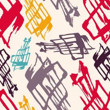 Colored abstract seamless pattern in graffiti style. Quality vector illustrat Illustrazione stock